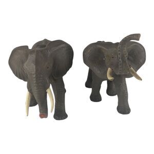 Safari Ltd Adult Elephant Couple Retired Wildlife Animal Figure 1996 Toy